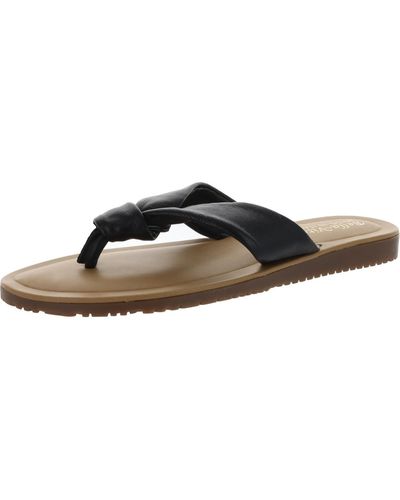 Bella Vita Leather Slip On Thong Sandals - Brown