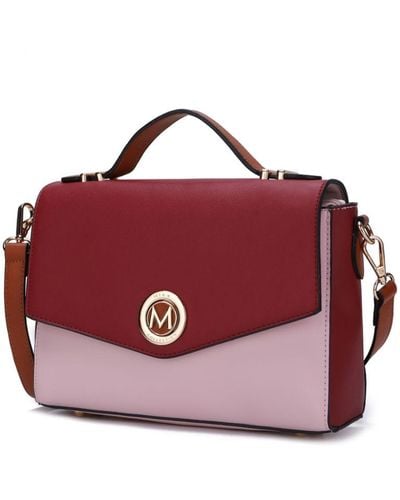 MKF Collection by Mia K Zayla Color Block Vegan Leather 's Shoulder Bag - Red