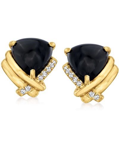 Ross-Simons Onyx And . Diamond Earrings - Black