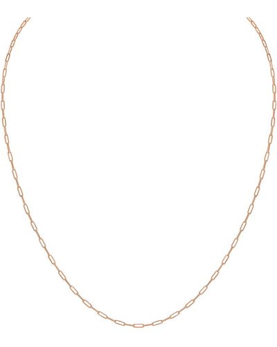 Monary 14k Pink Gold 1.5mm Dainty Paperclip Necklace - Metallic