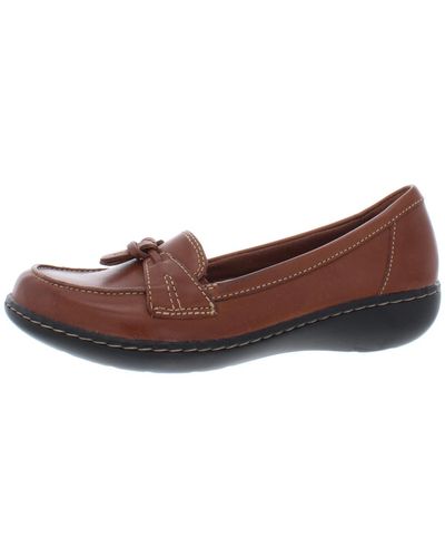 Clarks Ashland Bubble Leather Casual Loafers - Brown