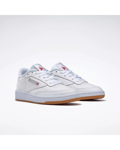 Reebok Club C 85 Bs7686 Light Gray Leather Sneaker Shoes 8.5 Gyn182 - White