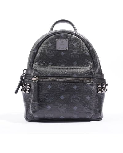 MCM Visetos Studded Mini Backpack / Coated Canvas - Gray