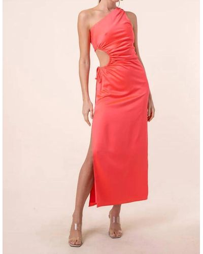 Line & Dot Della Cut Out Dress - Red