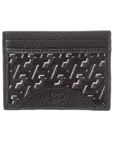 Christian Louboutin M Kios Canvas & Leather Card Holder - Black