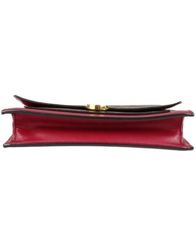 Louis Vuitton Portefeuille Chaîne Flore Canvas Clutch Bag (pre-owned) - Red