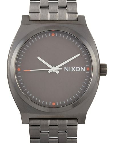 Nixon Time Teller All Gunmetal / Slate / Orange Stainless Steel Watch A045-2947 - Gray