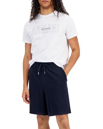 Armani Exchange Drawstring Short Bermuda Shorts - Blue