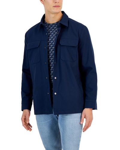 Alfani Utility Four Pocket Shirt Jacket - Blue