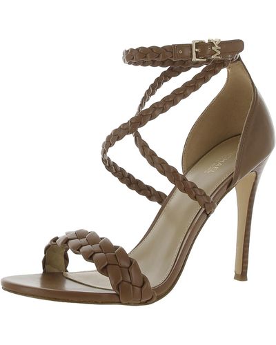 MICHAEL Michael Kors Faux Leather Braided Heels - Natural