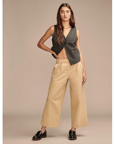 Lucky Brand Pleated Wide Leg Crop Pant - Natural