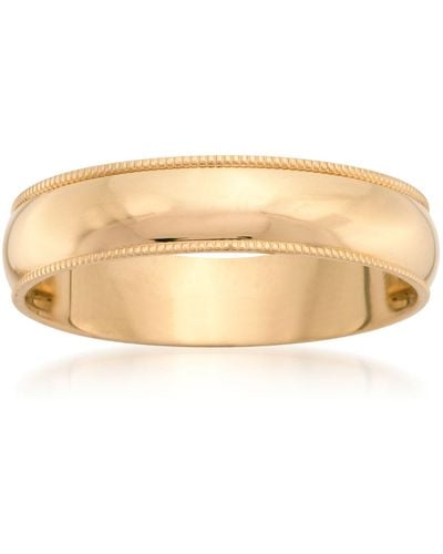Ross-Simons 5mm 14kt Gold Milgrain Wedding Ring - Yellow