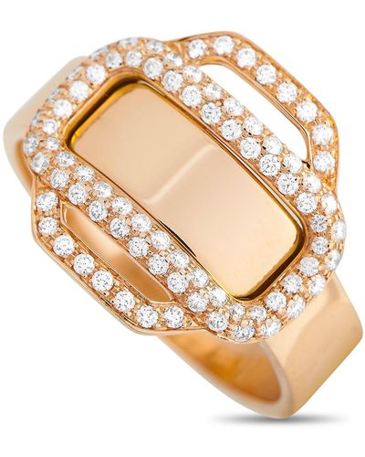 Hermès Attelage D'or 18k Rose 0.35 Ct Diamond Ring - Metallic