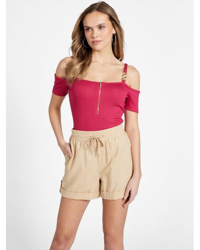 Guess Factory Marisol Off-the-shoulder Top - Red