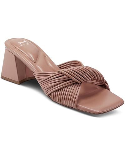 Marc Fisher Cherrie Leather Peep-toe Slide Sandals - Brown