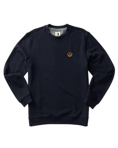 Duck Head Embroidered Crest Crewneck Pullover - Blue