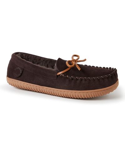 Dearfoams Fireside By Nelson Bay Water Resistant And Indoor/outdoor Moccasin Slipper - Brown