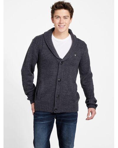 Guess Factory Mike Wool-blend Cardigan - Blue
