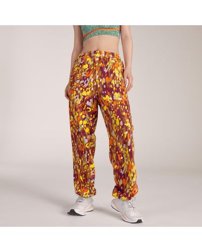adidas By Stella Mccartney Floral Printed Woven Track Sweatpants - Orange
