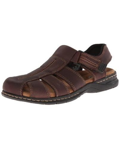 Dr. Scholls Gaston Leather Casual Fisherman Sandals - Brown