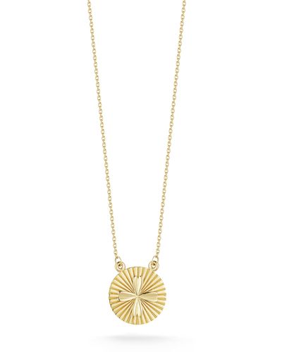 Ember Fine Jewelry Clover Medallion Necklace - Metallic