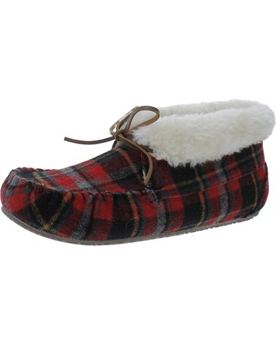 Minnetonka Cabin Bootie Faux Fur Cushioned Footbed Bootie Slippers - Brown