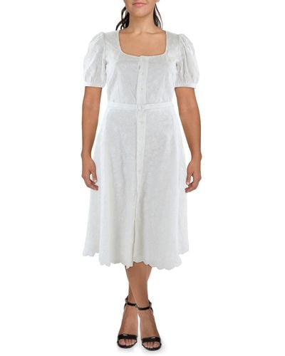 Polo Ralph Lauren Eyelet Midi Shirtdress - White