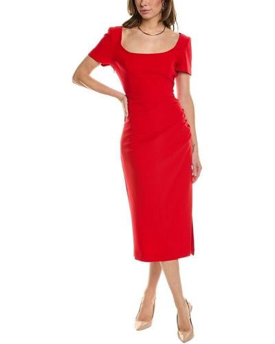 Carolina Herrera Scoop Neck Dress - Red
