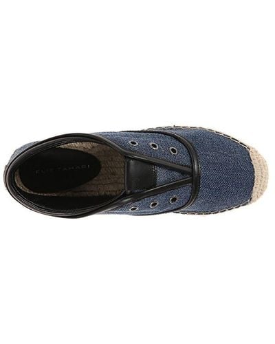 Tahari Mako Denim Slip-on Oxford Espadrille Sneakers Shoes - Black