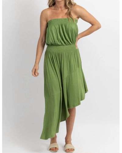 Sugarlips Willow Ayanna Asymmetric Midi Dress - Green