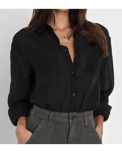 Lulus Chic Spirit Long Sleeve Button-up Top - Black