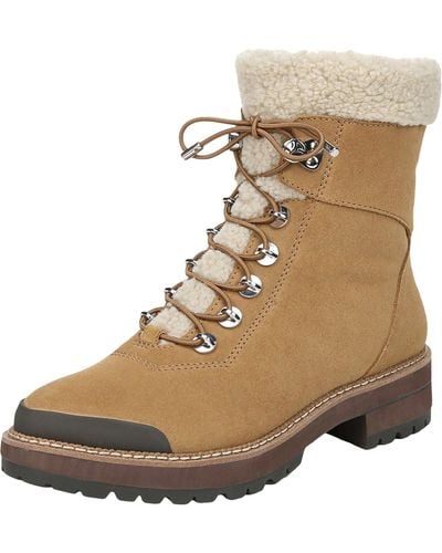 Franco Sarto Rosella Lace-up Faux Fur Lined Winter Boots - Natural