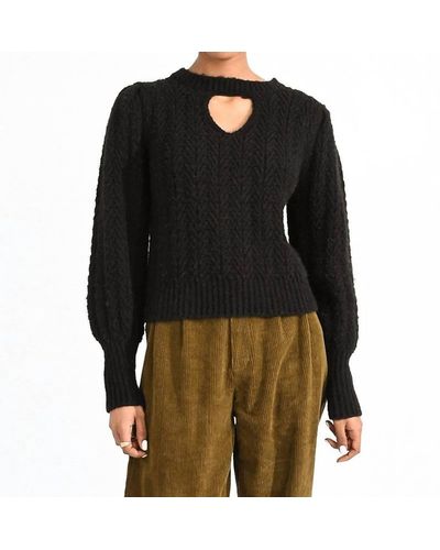 Molly Bracken Soft Cable Knit Sweater - Black