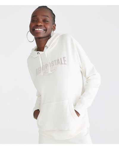 Aéropostale New York Oval Pullover Hoodie - White