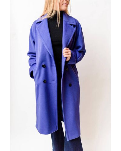 Helene Berman Rachel Coat In Purple - Blue
