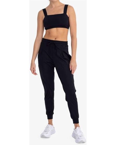 Mono B Solid Pleated Front sweatpants - Blue