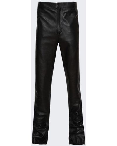 Off-White c/o Virgil Abloh Belted Leather Super Skinny Pants - Black