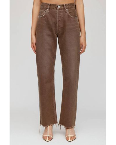 Moussy Romulus Wide Straight Jean - Brown