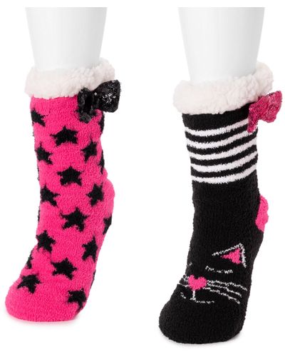 Betsey Johnson 2 Pair Pack Betsey Cabin Socks - Pink