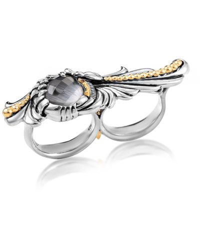 Stephen Webster Jewels Verne Cat's Eye & Quartz Double Finger Ring - Metallic