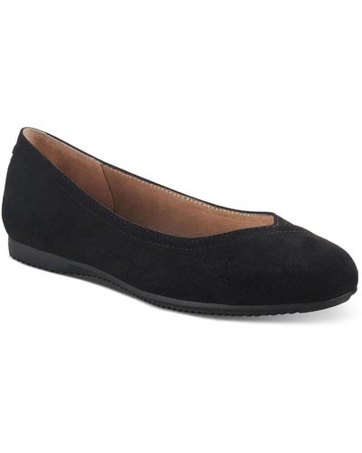 Style & Co. Lydiaa Faux Suede Almond Toe Ballet Flats - Black