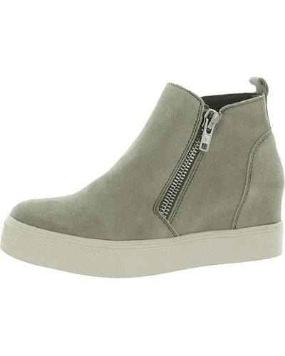 Steve Madden Wedgie Double Zipper Booties Wedge Boots - Green