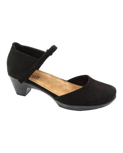 Naot Karma Mary Jane Shoes In Black Velvet Nubuck