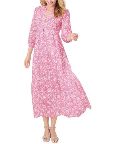 J.McLaughlin Cunningham Linen-blend Dress - Pink