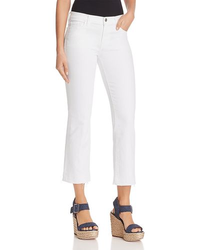 J Brand Selena Mid Rise Crop Bootcut Jeans - White