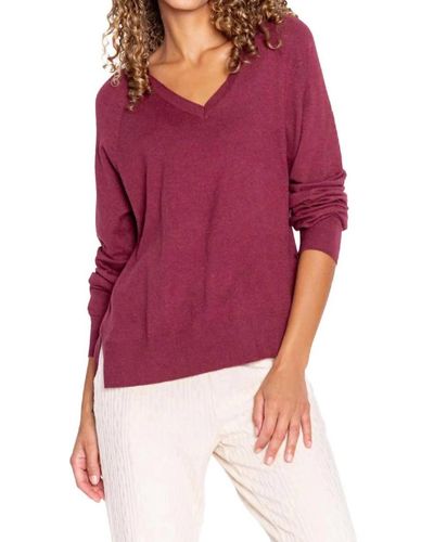 Pj Salvage Slounge Garden Long Sleeve Top - Red
