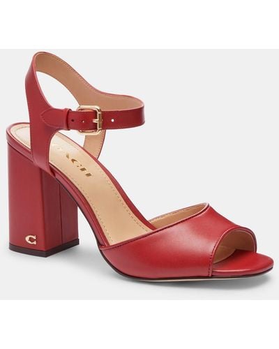 Red cheap coach sandals