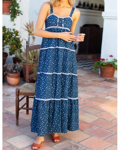 Emerson Fry Tiered Maxi Dress - Blue