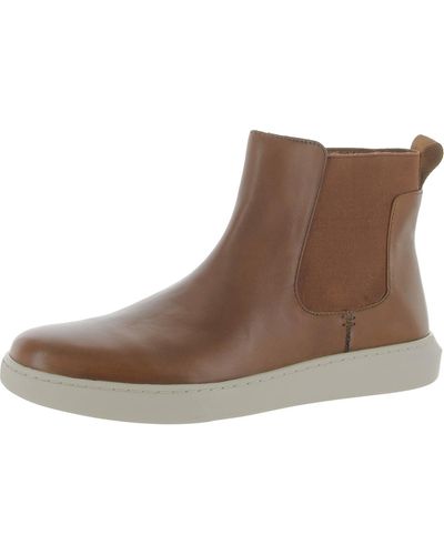 Kenneth Cole Liam Leather Pull On Chelsea Boots - Brown