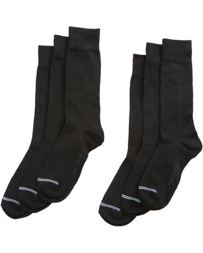 Nautica Solid Ribbed Dress Socks - Black